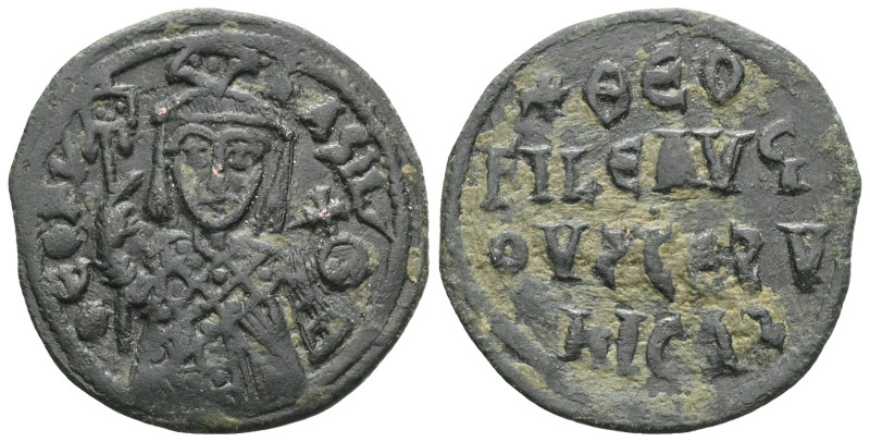 Byzantine Theophilus, 829-842. Half Follis (Bronze), Constantinople, 830/1-842. ...