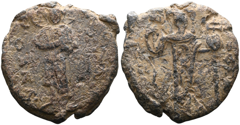 BYZANTINE LEAD SEAL. John III Doukas ? . Obv : Chirst Chalkites.(Circa 7th-11th...