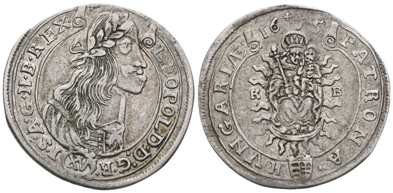 Leopold I. 1657 - 1705 3 Kreuzer 1667 aus 1666 KB Kremnitz.  Her. 1589 var.

W...