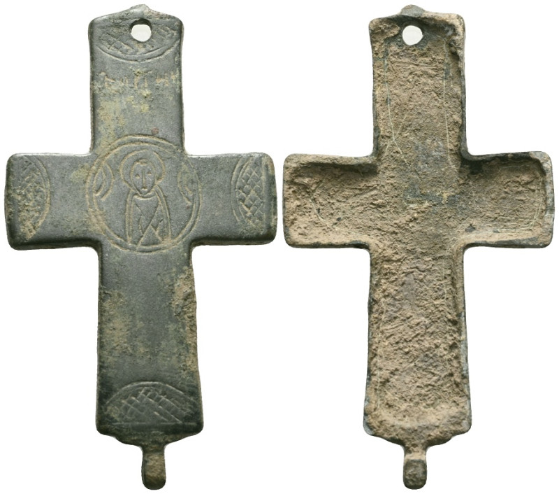 ANCIENT BYZANTINE EMPIRE BRONZE CROSS ( 8th - 10 th century ) .Ae

Weight:20,7...