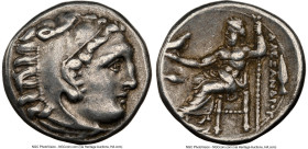 MACEDONIAN KINGDOM. Alexander III the Great (336-323 BC). AR drachm (17mm, 1h). NGC Choice VF. Early posthumous issue, Colophon, ca. 323-319 BC. Head ...