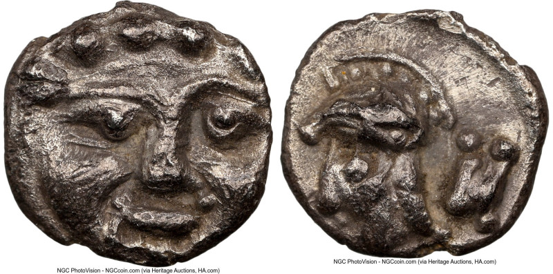 PISIDIA. Selge. Ca. 4th century BC. AR obol (10mm, 12h). NGC XF. Head of gorgone...