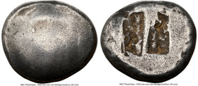 ASIA MINOR. Uncertain Mint. Ca. late 6th-early 5th centuries BC. AR stater (18mm, 11.20 gm). NGC Choice VF 5/5 - 4/5. Blank / Two incuse trapezoids, s...