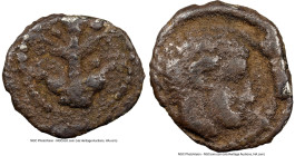 CYRENAICA. Cyrene. Ca. 480-435 BC. AR obol (10mm, 0.71 gm, 4h). NGC Choice Fine 5/5 - 2/5. Silphium plant with flower, four leaves and four fruits; do...