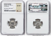 Caracalla (AD 198-217). AR denarius (18mm, 1h). NGC Choice VF. Rome, AD 201. ANTONINVS-PIVS AVG, laureate, draped, and cuirassed bust of Caracalla rig...