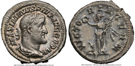 Maximinus I (AD 235-238). AR denarius (19mm, 3.68 gm, 5h). NGC MS 4/5 - 5/5. Rome, January AD 236-March or April AD 238. MAXIMINVS PIVS AVG GERM, laur...