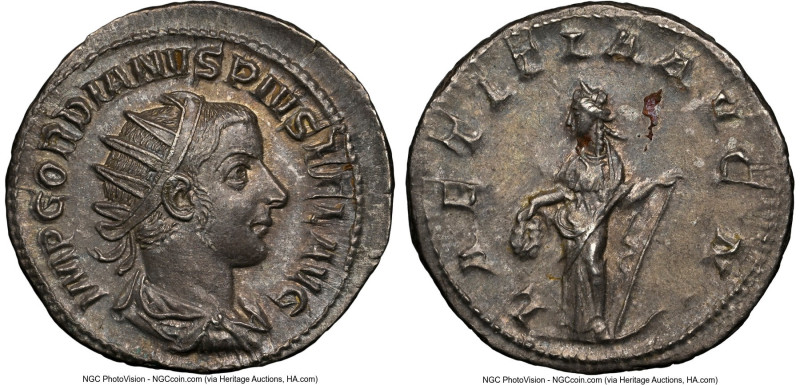 Gordian III (AD 238-244). AR antoninianus (22mm, 4.57 gm, 12h). NGC Choice AU 5/...