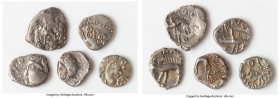 ANCIENT LOTS. Celtic. Gaul. Ca. mid 1st century BC. Lot of five (5) AR quinarii. VG-Choice Fine. Includes: Five AR quinarii, various tribes and types....