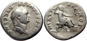 Denarius AR
Vespasian (69-79), Rome, 73, IMP CAES VESP - AVG CENS, laureate head r., / PONTIF - MAXIM, Vespasian seated r., holding sceptre and branc...