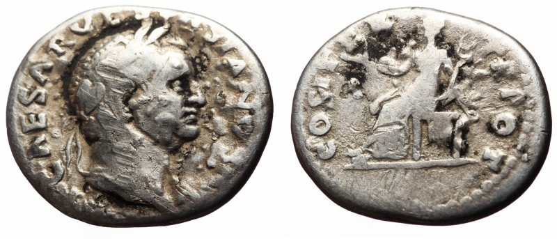 Denarius AR
Vespasian (69-79), Rome, 70, IMP CAESAR VESPASIANVS AVG Laureate he...