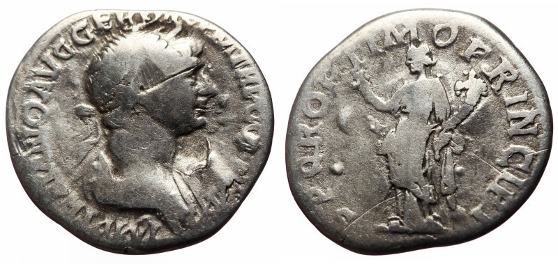 Denarius AR
Trajan (98-117), Rome, 113-114, IMP TRAIANO AVG GER DAC P M TR P CO...