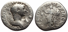 Denarius AR
Trajan (98-117), Rome, 113-114, IMP TRAIANO AVG GER DAC P M TR P COS VI P P, Laureate and draped bust r. / S P Q R OPTIMO PRINCIPI Felici...