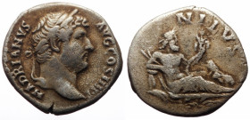 Denarius AR
Hadrian (117-138), Rome, 134-138, HADRIANVS - AVG COS III P P, bare head right / NILVS, Nilus reclining right, leaning on urn, holding re...