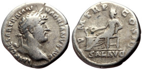 Denarius AR
Hadrian (117-138), Rome, 119-122, IMP CAESAR TRAIAN HADRIANVS AVG, Laureate head of Hadrian to righ / P M TR P COS III / SALVS AVG, Salus...