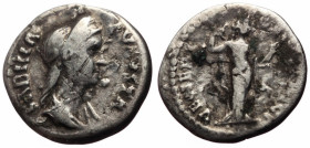 Denarius AR
Sabina (Augusta, 128-136), SABINA – AVGVSTA, Diademed and draped bust r. with hair waved and knotted in plait / VENERI – GENETRICI, Venus...