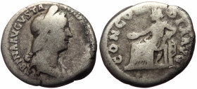 Denarius AR
Sabina (Augusta, 128-136/137) , Rome Struck under Hadrian, circa 128-134, SABINA AVGVSTA HADRIANI AVG P P, draped bust right, wearing ste...