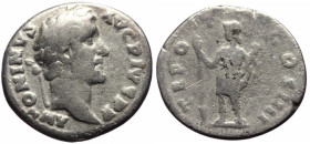 Denarius AR
Antoninus Pius (138-161), Rome, 145-161, ANTONINVS - AVG PIVS P P, laureate head r. / TR POT - COS IIII, Virtus standing l., holding spea...