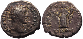 Denarius AR
Antoninus Pius (138-161), Rome, 145, ANTONINVS AVG PIVS P P, head laureate right, LIB IIII TR POT COS IIII, Liberalitas standing left, ho...