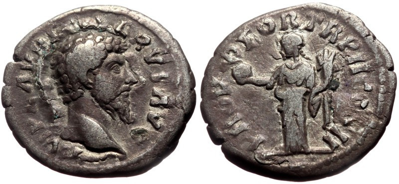 Denarius AR
Lucius Verus (161-169), IMP L AVREL VERVS AVG, bare head of Lucius ...