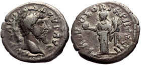 Denarius AR
Lucius Verus (161-169), IMP L AVREL VERVS AVG, bare head of Lucius Verus to right / PROV DEOR TR P II COS II, Providentia standing front,...