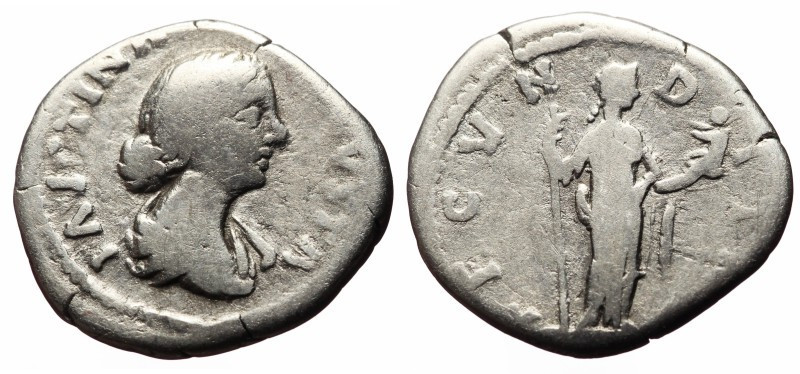 Denarius AR
Faustina II (Augusta, 147-175), Rome, 161-176, FAVSTINA – AVGVSTA D...