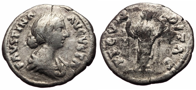 Faustina II (Augusta, 147-175), Rome, 161-176, FAVSTINA – AVGVSTA Draped bust r....