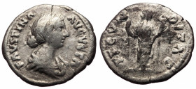 Faustina II (Augusta, 147-175), Rome, 161-176, FAVSTINA – AVGVSTA Draped bust r., hair waved and coiled on back of head / FECVNDITAS Fecunditas standi...