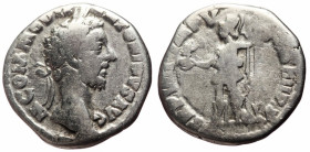 Denarius AR
Commodus (177-192), Rome, M COMMODVS ANTONINVS AVG, Laureate head right / TR P VIII IMP V COS IIII P P, Roma standing left, holding Victo...