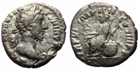 Denarius AR
Commodus (177-192), Rome, 181, M COMMODVS-ANTONINVS AVG, laureate head of Commodus right / TR P VI-IMP-IIII COS III P P, Roma seated left...