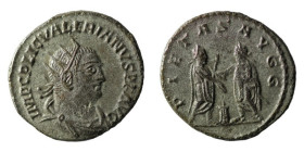 Antoninianus AR
Valerian I. (256-258 AD), Antioch, IMP C P LIC VALERIANVS P F AVG. radiate and cuirassed bust of Gallienus right / PIETAS AVGG. Valer...