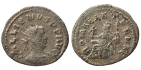 Antoninianus
Gallienus, 253-268, (silvered bronze), Antioch. GALLIENVS PF AVG Radiate, draped and cuirassed bust of Gallienus to right / ROMAE AETERN...