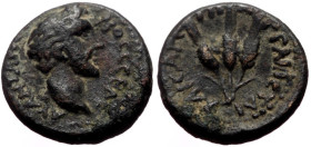 Bronze Æ
Cappadocia, Caesarea, Antoninus Pius (138-161), AY ΑΝΤΩΝƐΙΝΟϹ ϹƐBAC; bare head of Antoninus Pius, r. / ΚΑΙϹΑΡƐΩΝ Τ Π ΑΡΓΑΙ; three ears of co...