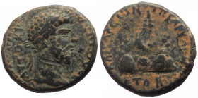 Cappadocia, Caesarea, Lucius Verus (Augustus, 161-169) Issue: Marcus and Verus, co-emperors (161–169), ΑΥΤΟΚΡΑΤωΡ ΟΥΗΡΟϹ ϹΕΒΑϹΤΟϹ; laureate head of Lu...