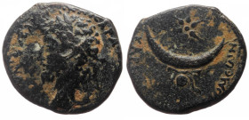 Bronze Æ
Mesopotamia, Carrhae AE (Bronze, 7.85g, 22mm) Marcus Aurelius for Lucius Verus (Augustus, 161-169, ΑΥΤΟΚΡΑΤ ΚΑΙϹΑΡ Λ[ΟΥ]Κ ΟΥΗΡΟϹ; laureate h...