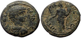 Pisidia, Antiochia Geta, as Caesar, 198-209, 'As', PO SEP GETAS C Bare-headed, draped and cuirassed bust of Geta to right, seen from behind / ANTIOCH ...