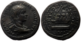 Bronze AE
Cappadocia, Caesarea,Elagabalus, 219-220 AD (dated RY 3), ΑΥ Κ Μ ΑΥΡΗΛΙΟϹ ΑΝΤⲰΝЄΙΝ, Laureate, draped bust right, ΜΗ ΤΡΟΠ ΚΑΙϹΑΡΙ // ЄΤ Γ. M...