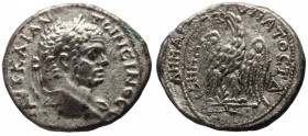 Tetradrachm AR
Cyrrhestica, Cyrrhus, Caracalla (198-217), ΑΥΤ Κ Μ ΑΝTΩNƐINOC, Laureate bust of Caracalla, right / ΔΗΜΑΡΧ ƐΞ ΥΠΑTOC ΤΟ Δ, Eagle standi...