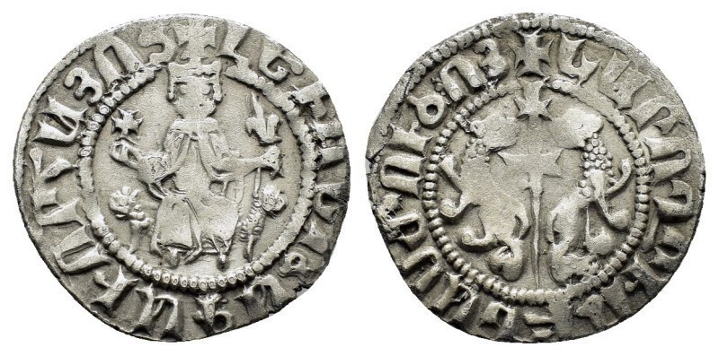 Tram AR
Cilician Armenia, Levon I (1198-1219), Crowned figure of Levon seated o...