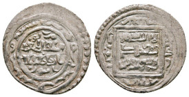 Dirham AR
Ilkhanids, Samsun mint, Abu Sa'id AH 716-736, Type F (723-728), struck AH 727
20 mm, 1,69 g