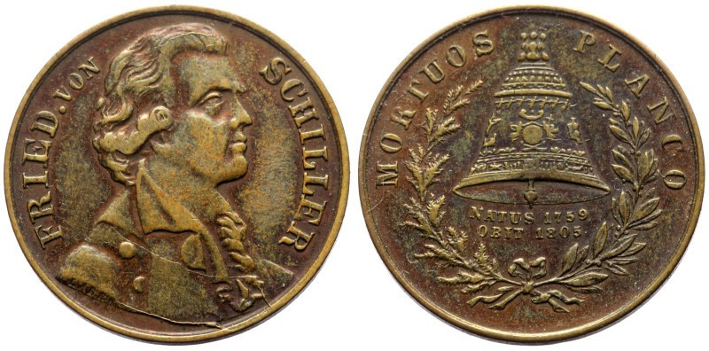 Bronze Schiller Medal 1805 (?) Issued upon the death of the great dramatist and ...