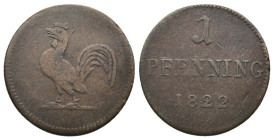 1 Pfennig Cu
Germany, Frankfurt
17 mm, 1,46 g