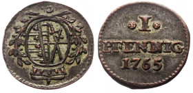 1 Pfennig AR
Germany, German States, Electorate of Saxony (Albertinian Line) 1, Frederick August III, C, Crowned coat of arms with branches around / ...