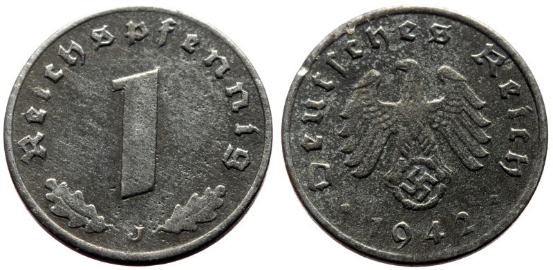 Germany, Third Reich, 1 Reichspfennig (1.79g, 18mm) Hamburgische Münze, 1942
Ref...