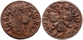 Poland, Jan II Kazimierz, 1 solidus (1.18g, 16mm) Ujazdów, 1664
Ref: Kopicki 1553
