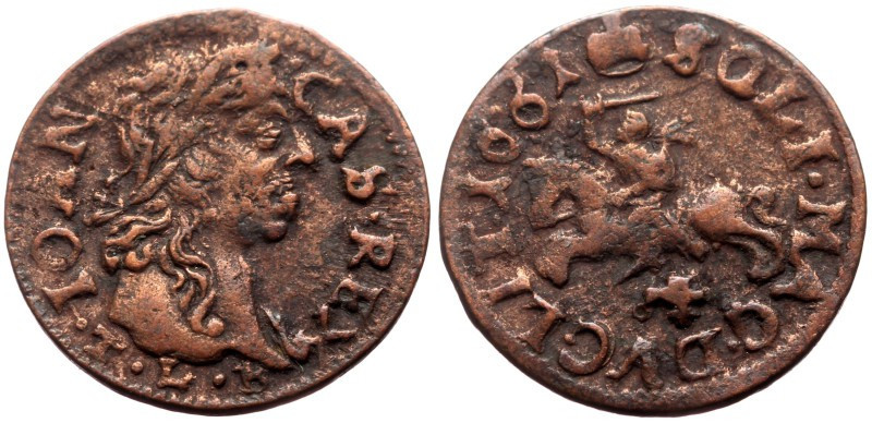 Poland, Jan II Kazimierz, 1 solidus (1.23g, 16mm) Ujazdów, 1661
Ref: Kopicki 35...