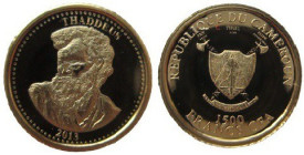 Cameroon, 1500 Francs CFA, 12 Apostles, Thadeus, Gold 585/1000
11 mm, 0,50 g