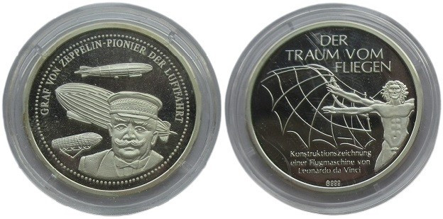 Medal AR
Germany, Graf von Zeppelin, Der Traum vom Fiegen, Silber 999/1000
30 ...