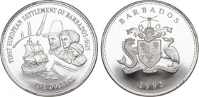 5 Dollars AR
Barbados, Barbados, First European Settlement, Silver 925/1000, 1995
38 mm, 28 g