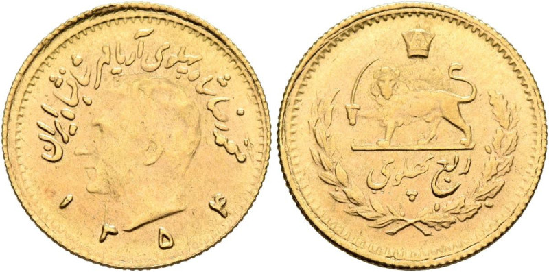 Iran, Pahlavis, Muhammad Reza Shah, AH 1320-1358 / AD 1941-1979, 1/4 Pahlavi SH ...