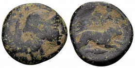 Kingdom of Thrace, Lysimachos. Uncertain mint in Thrace (Lysimacheia?), 306-281 BC. Æ18, 4.78 g. Helmeted head of Athena right / BAΣIΛΕΩΣ ΛYΣIΜΑΧΟΥ li...
